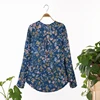 Blusas con estampado Floral Vintage para mujer, blusas informales ajustadas de manga larga con cuello de pico para oficina y diversión naranja ► Foto 2/5
