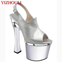 Женская обувь на высоком каблуке Босоножки с открытым носком женские туфли на высоком каблуке 18 см, на платформе, пряжки для тапочек экзотический танец