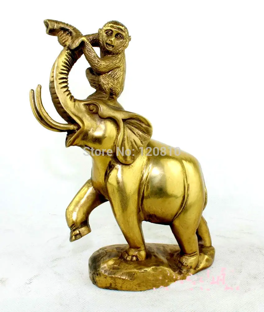 

Chinese bronze Monkey ride on Elephant statue