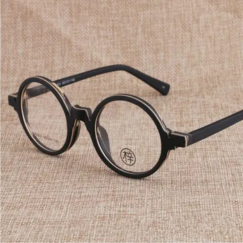 

Hand Made Vintage Nerd Round Eyeglass Frames Full Rim Myopia Rx able Glasses