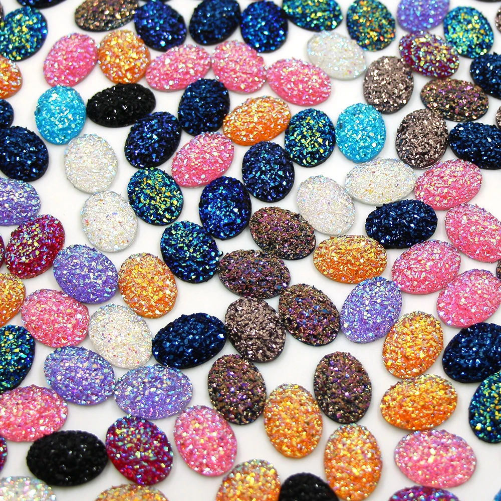 

20Pcs/Lot Oval Rhinestones Flat Back Resin Cabochon Rhinestone 13x18mm Crystal AB Flatback Gems Rhinestones For Clothing,Dresses