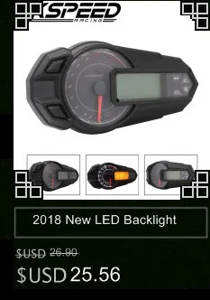 Универсальный Мотоцикл ЖК-дисплей цифровой спидометр одометр Подсветка мотоцикл для 2,4 цилиндры 1300r/мин
