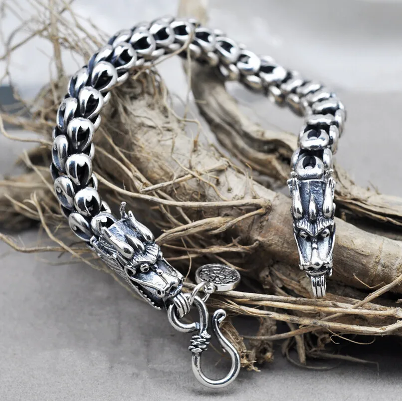 Thai silver jewelry 925 sterling silver dragon bracelet male domineering personality retro fashion Chain & Link bracelets