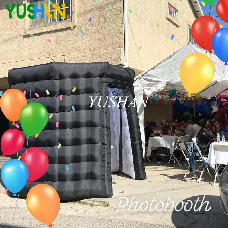 Новый дизайн моды Черный и белый цвета octagon Надувной photo booth 2 входа Портативный