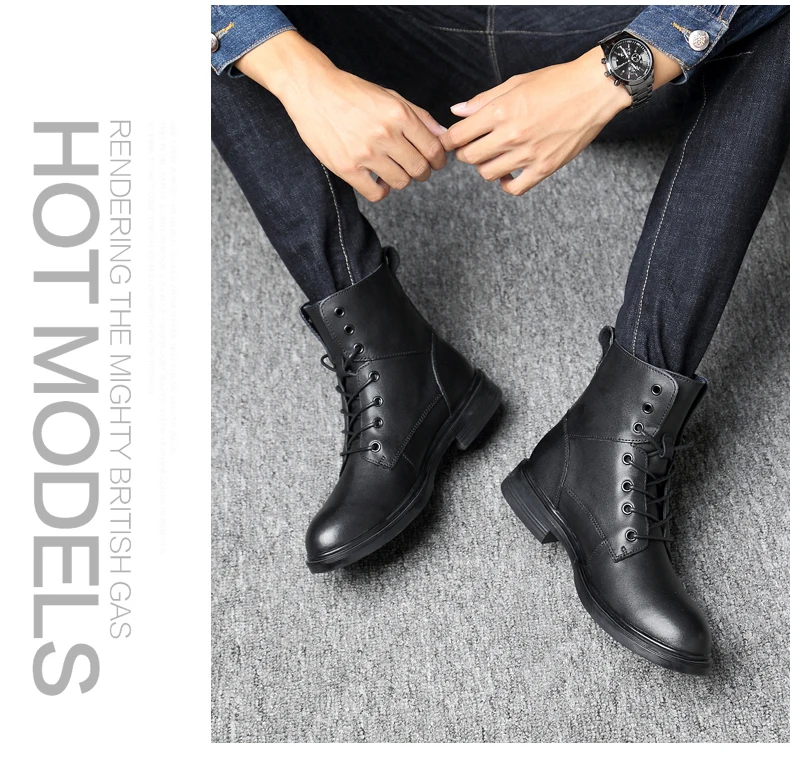 {zorssar} Homens Quente Tamanho Militares 35 Fur Martin Sapatos No Motocicleta Tornozelo Couro Dos Grande Da Inverno 50 Preto Black Fur black De 2018 Botas YrTvYa