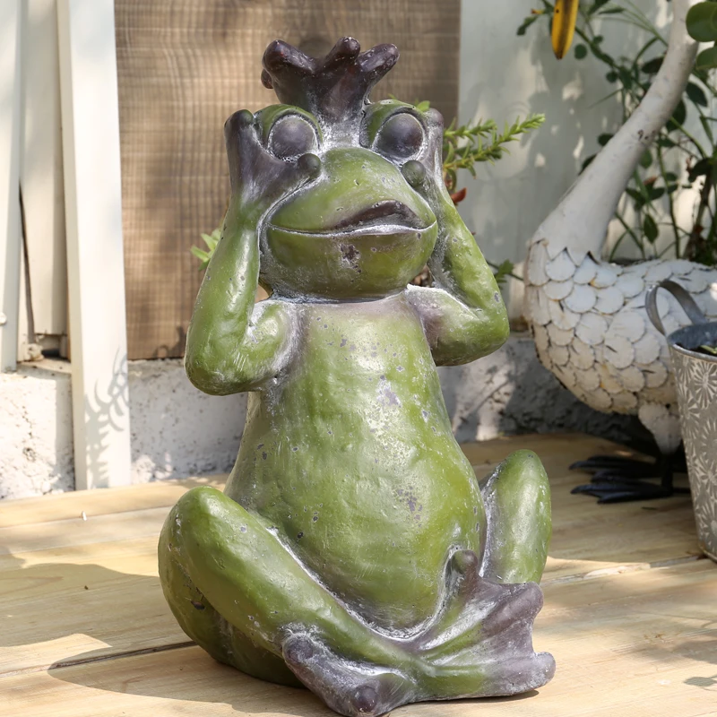 American Country Resin Frog Prince Decorates Balcony Courtyard Retro