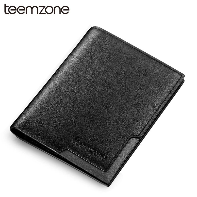 

teemzone Men Genuine Leather Purse Business Card Holder Purse Credit Card Wallet High Quality Male Card ID Holder Q472