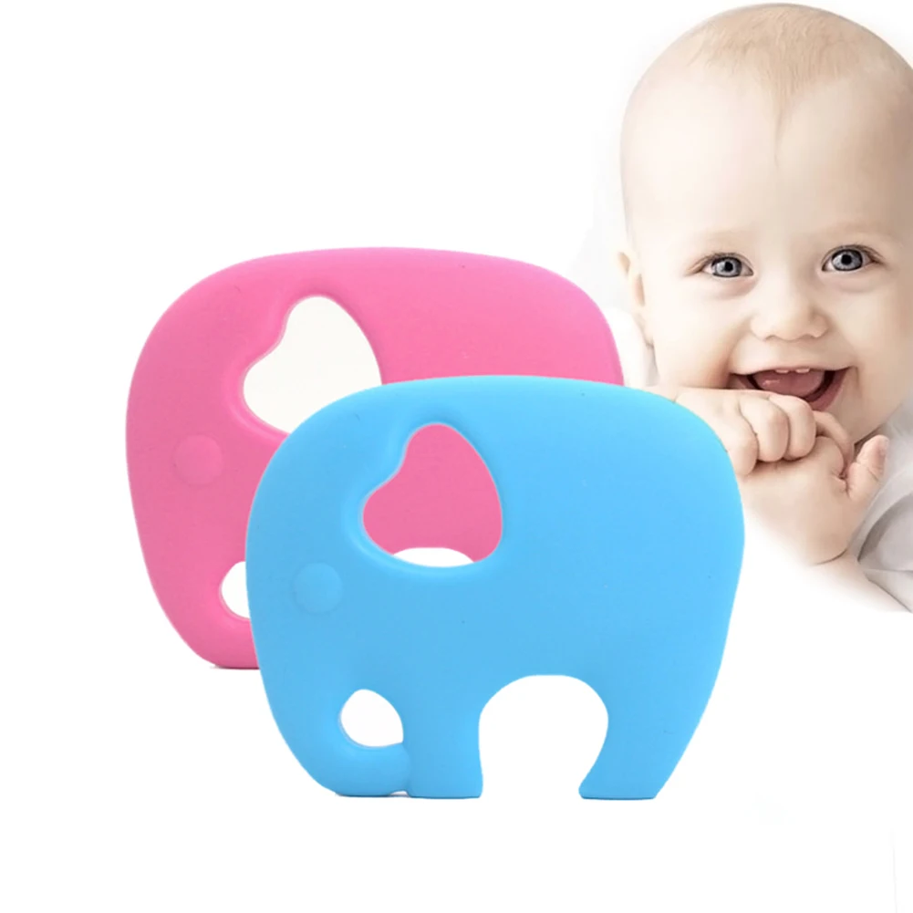 

1pc Silicone Baby Teether Cute Animal Elephant Infant Ring Teether Cartoon Safty Chew Charms Kids Teething Toys New Arrival