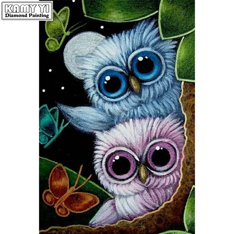 

Diamond Mosaic Embroidery Owl Patterns Handmade Craft Gift Full Round Diamond Painting Cross Stitch Animals Home Decor