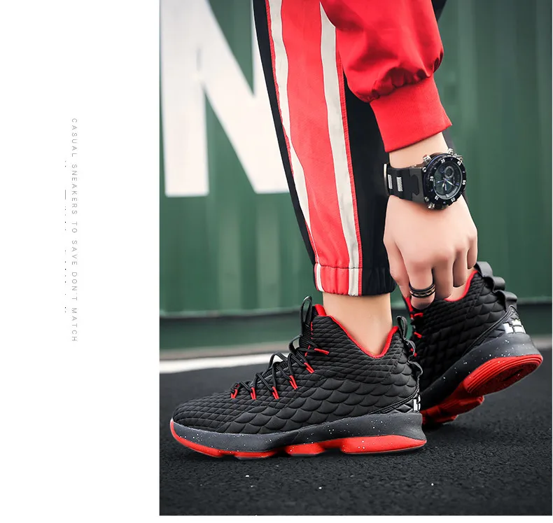2018 Hot High Top Basketball Shoes For Men Woman Cushioning Original Basketball Sneakers Shockproof Couple Athletic Sports Shoes (12)