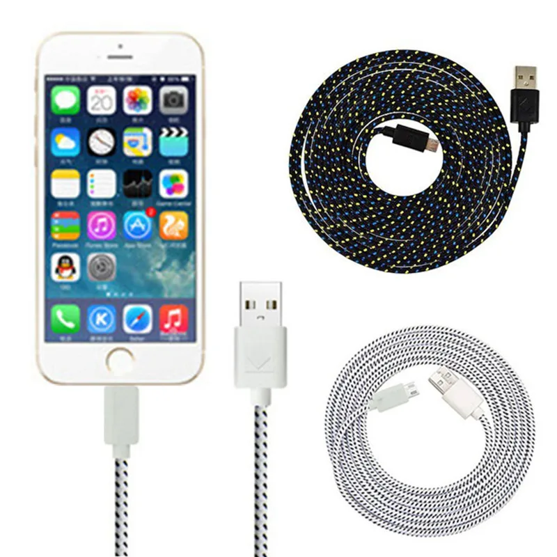 Кабель Micro USB для iphone 5 5S 5C SE 6 6S 7 8 Plus нейлоновая оплетка кабель передачи данных