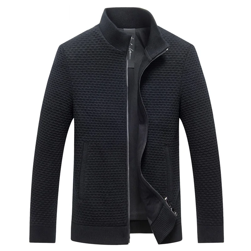 DZYS Spring Autumn Business Casual Jacket Stand Collar Outwear Wool