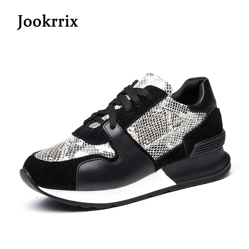 

Jookrrix 2018 New Spring Girl Fashion Brand Vulcanized Shoes Women Lady Shoes Real Leather Sneaker Leisure Shoe