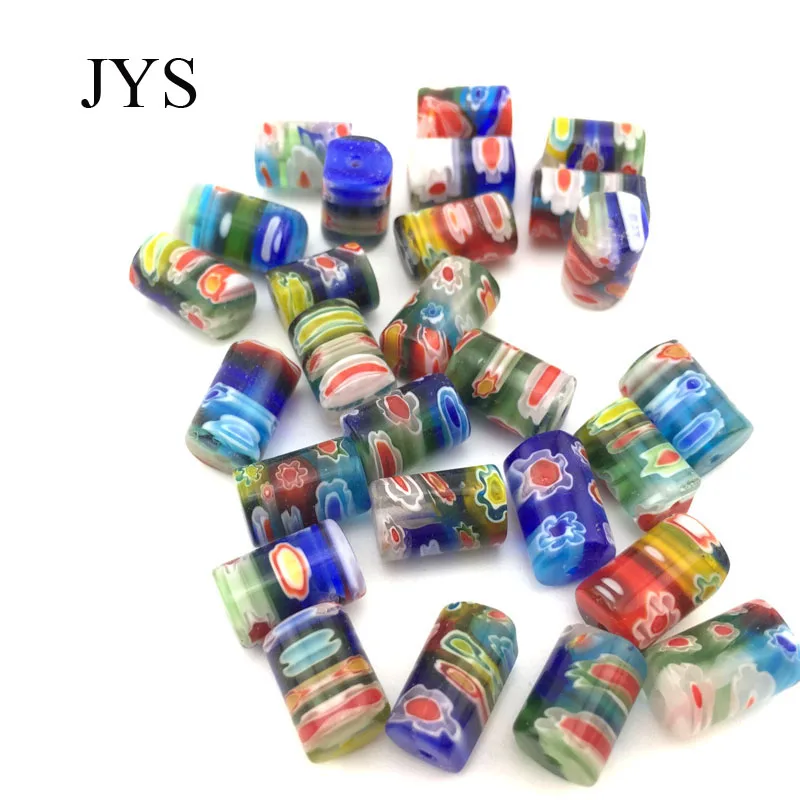 

2017 HOT SALE 8*12MM 50 PCS/LOT MIXED COLOR MILLEFIORI GLASS BEADS LAMPWORK GLASS BEAD DIY JEWELRY FINDING BRACELET NECKLACE!!