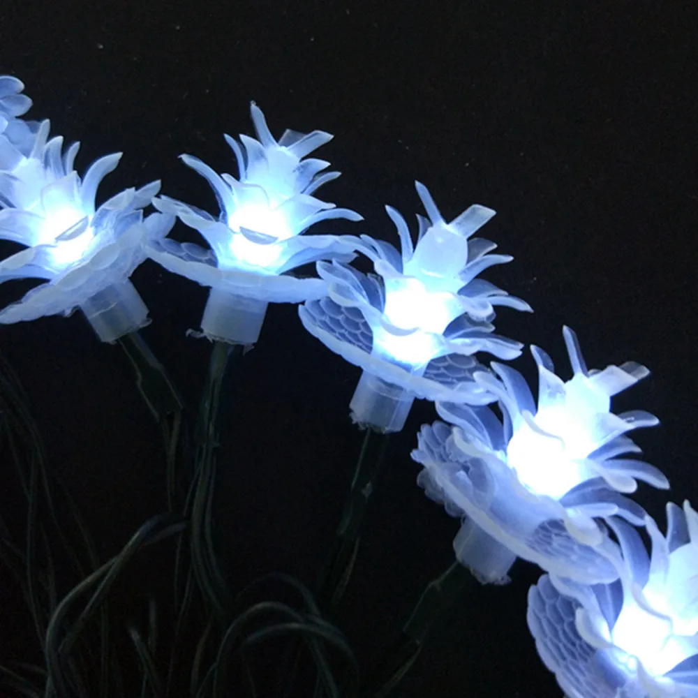 white solar pine corn lights