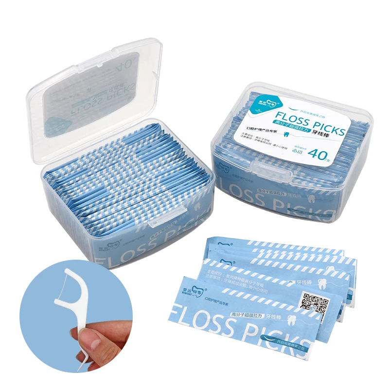 

40pcs/box Dental Floss Flosser Picks Oral Teeth Care Tools Disposable Toothpicks Teething Cleaning Whitening Tooth Pick Floss
