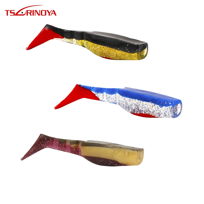 

TSURINOYA TS1701/02 Multi-section T tail soft Bait 80mm 8.8g/60mm 2.4g Colorful body Fish soft bait Artificial Bait fish Lure