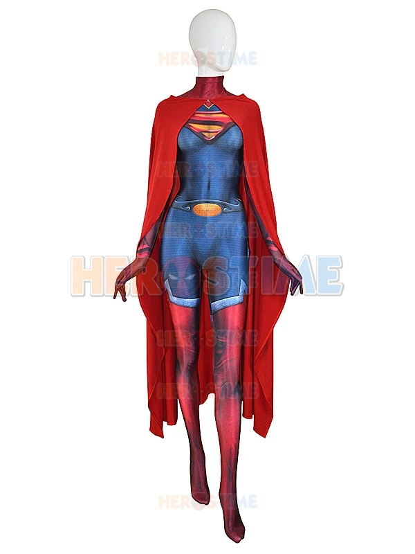 2017 Man of Steel Supergirl Costume Print Spandex Cool Supergirl