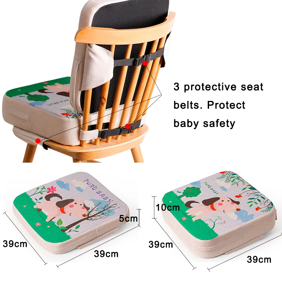 Chair Increasing Cushion Baby Toddler Kids Infant Portable Dismountable Adjustable Highchair Booster Washable Chair Seat Pads