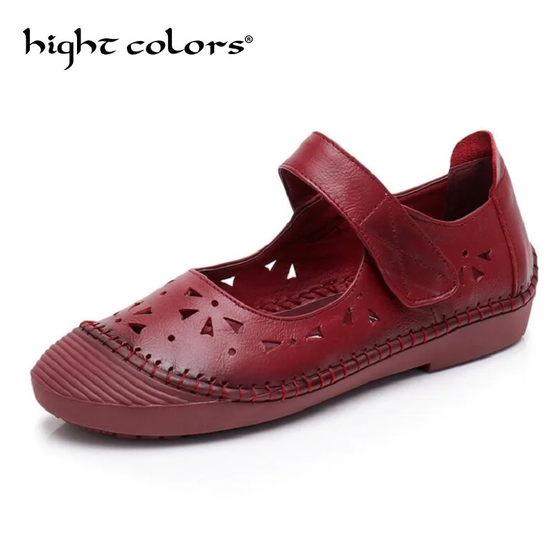 

Genuine Leather Flat Shoes Woman Loafers Spring 2018 New Fashion Women Casual Mary Janes Shoes Handmade Mother Flats SHX2018