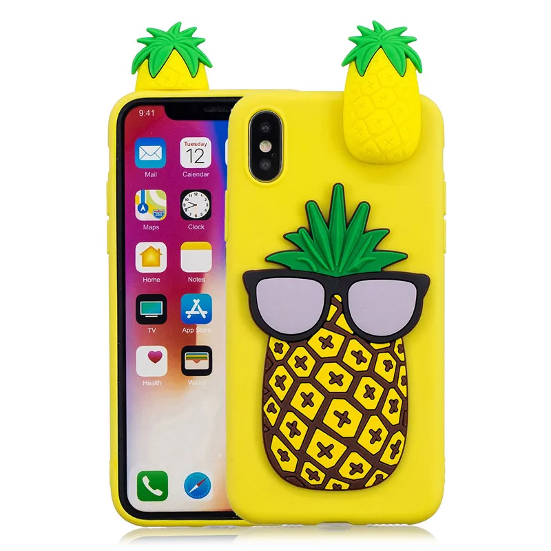 Для Coque iPhone XS чехол для iPhone XS Max XS XR X 5S 6 6S 7 8 Plus чехол Fundas 3D кукла игрушки Мягкий ТПУ силиконовый чехол для телефона s - Цвет: A