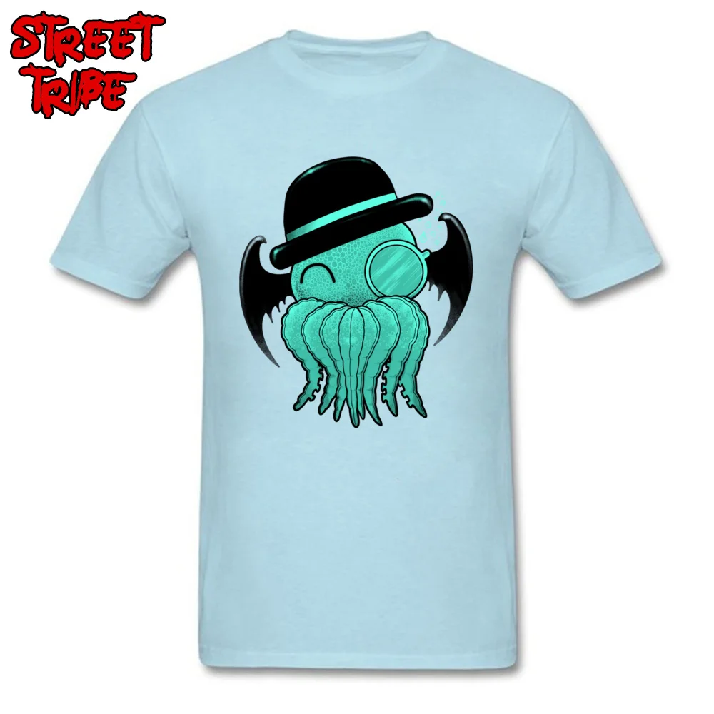Cutethulhu Group Tops Shirts Short Sleeve for Male 100% Cotton Fabric Summer Fall Round Collar T Shirt Printed T-shirts Dominant Cutethulhu light
