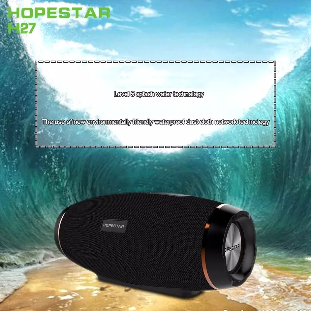 HOPESTAR H27 Мини регби Беспроводной Bluetooth Динамик Водонепроницаемый музыка сабвуфер altavoces с микрофоном USB TF карты FM Sound BOX 1 + 1