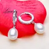 Natural Freshwater 925 Sterling Silver Earrings With Pearl,Cultured Natural Pearl Hoop Earrings For Women Wedding Birthday Gift ► Photo 3/5