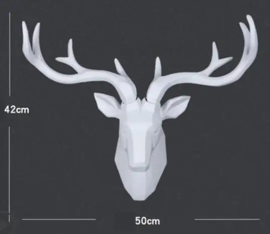 3D статуя большого оленя, скульптура, домашний декор, аксессуары для свадебной вечеринки, настенное украшение, голова лося, статуи для дома, комнаты, сада, украшения - Цвет: white