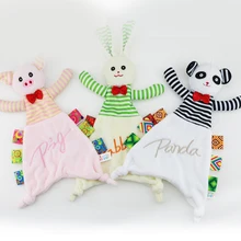Детские плюшевые успокаивающие полотенца, мягкая свинья, кролик, панда, животные, игрушки, ткань для новорожденных, кукольная лента для детей, подарок для мальчиков и девочек, Игрушки для раннего обучения