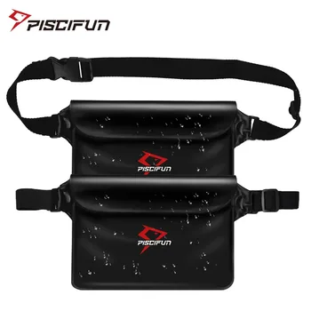 

Piscifun 2 Pack Waterproof Waist Pouch Bag Phone Case for Water Sports Fishing Swimming Kayaking Rafting Boating Diving Hiking