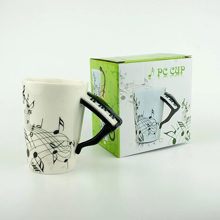 

Novelty 220ml Piano Ceramic Cup Personality Music Note Milk Juice Lemon Mug Coffee Tea Cup Christmas New Year Gift