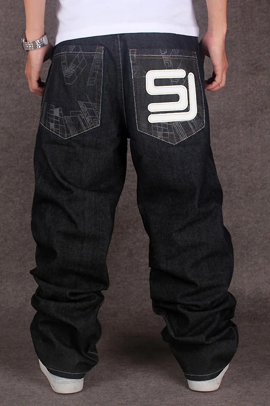 2017 Jeans larghi neri da uomo Designer Hip Hop pantaloni da Skateboard di  marca colyl stile sciolto vero HipHop Rap Jeans ragazzo|black baggy  jeans|rap jeansbaggy designer jeans - AliExpress