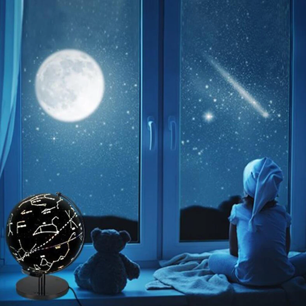 Creative Day View World Globe & LED Night View Illuminated Constellation Globe Kids Christmas School Gifts Decorative Balls