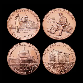 

4pcs/lot USA Linclon Coin United States 1 Cent Commemorated The 200th Anniversary Of Lincoln's Free Shipping Slight oxidation