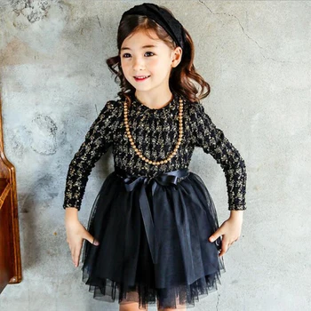 

Girls Autumn Winter Dress For Girls Christmas Houndstooth Girls Princess Dresses Kids Clothes Costume Girl Casual Children Dress