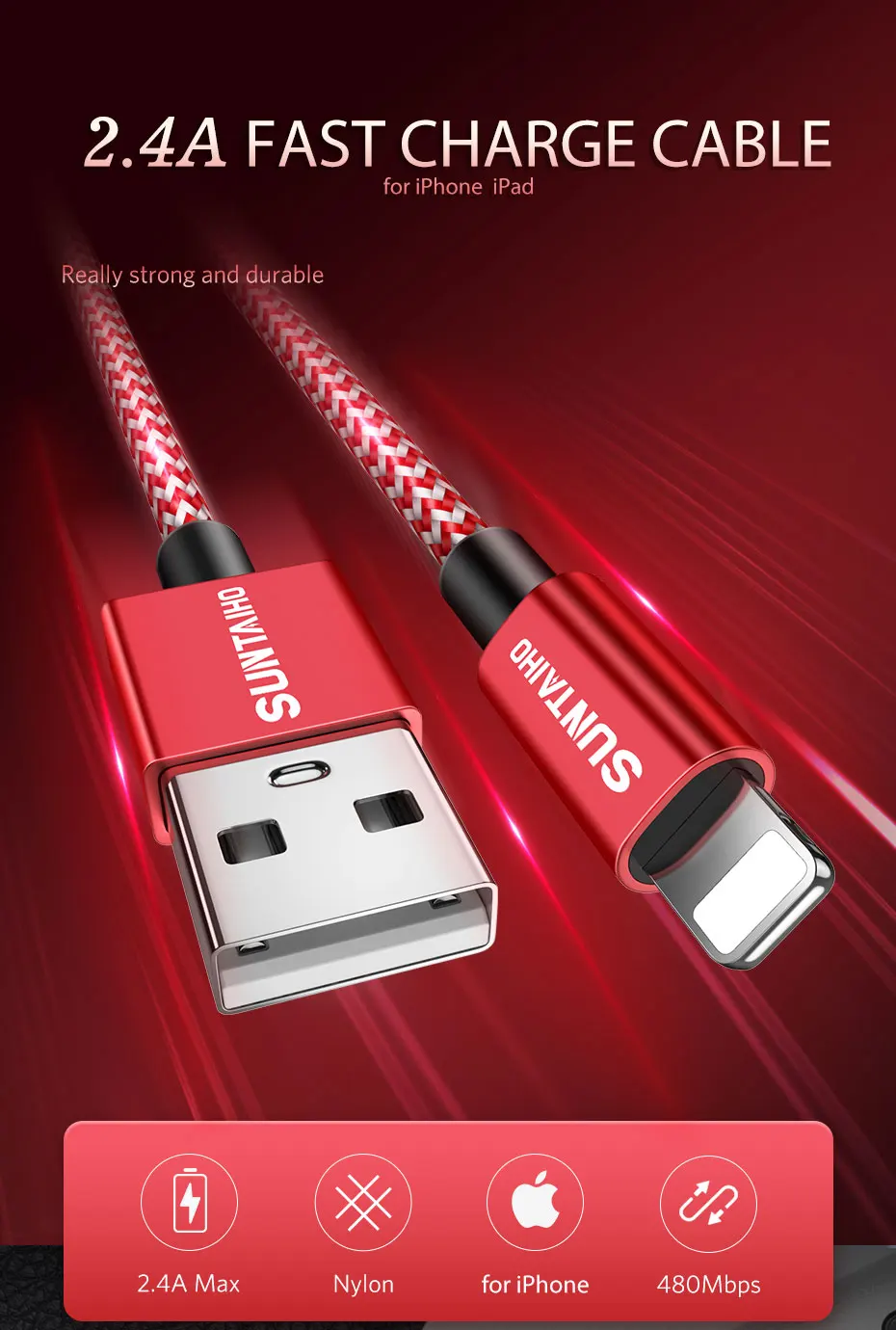 Suntaiho 2.4A USB кабель для iPhone xr xs max зарядное устройство USB кабель для передачи данных для iPhone X 8 7 6 6 S usb зарядный кабель телефонный шнур адаптация