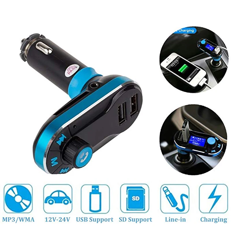 Беспроводной Bluetooth передатчик плеер Hands-free Car Kit Dual USB поддержка SD Совместимость с широким спектром электронных устройств