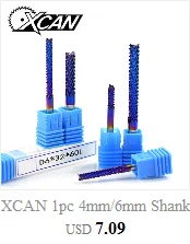 XCAN 10 шт. 3,175 мм Покрытие Синего цвета PCB 3D фреза 10/15/20/25 градусов Вольфрам карбида V Форма PCB гравировальное лезвие фрезерный станок с ЧПУ