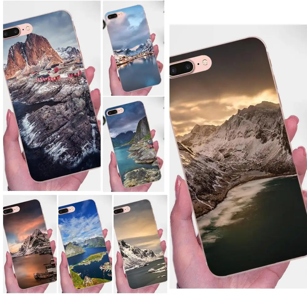 Красивый Lofoten пейзаж для Apple iPhone 4 4S 5 5C 5S SE 6 6S 7 8 Plus X XS Max XR художественный окрашенный