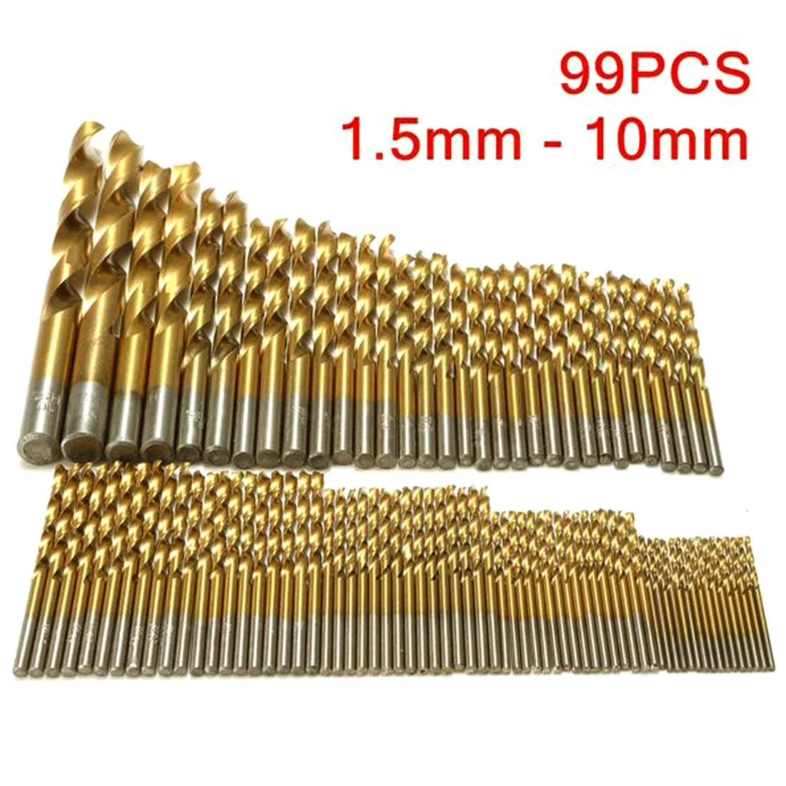 HSS High Speed Steel Drill Bit Tool 99pcs Drill Bit Set Titanium Coated