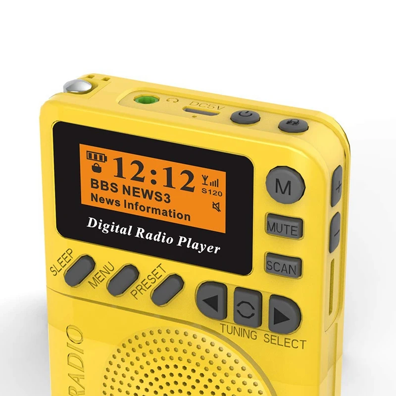 AABB-Pocket Dab цифровое радио, 87,5-108 МГц мини Dab+ цифровое радио с MP3-плеером Fm радио ЖК-дисплей и громкоговоритель