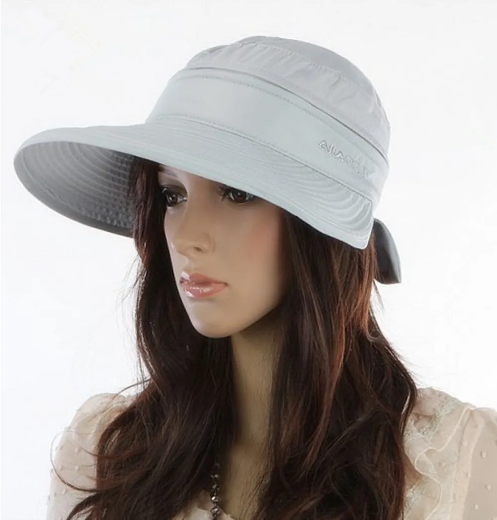 Women 2in1 Combined Golf Tennis Visor Sun Caps Wide Brim