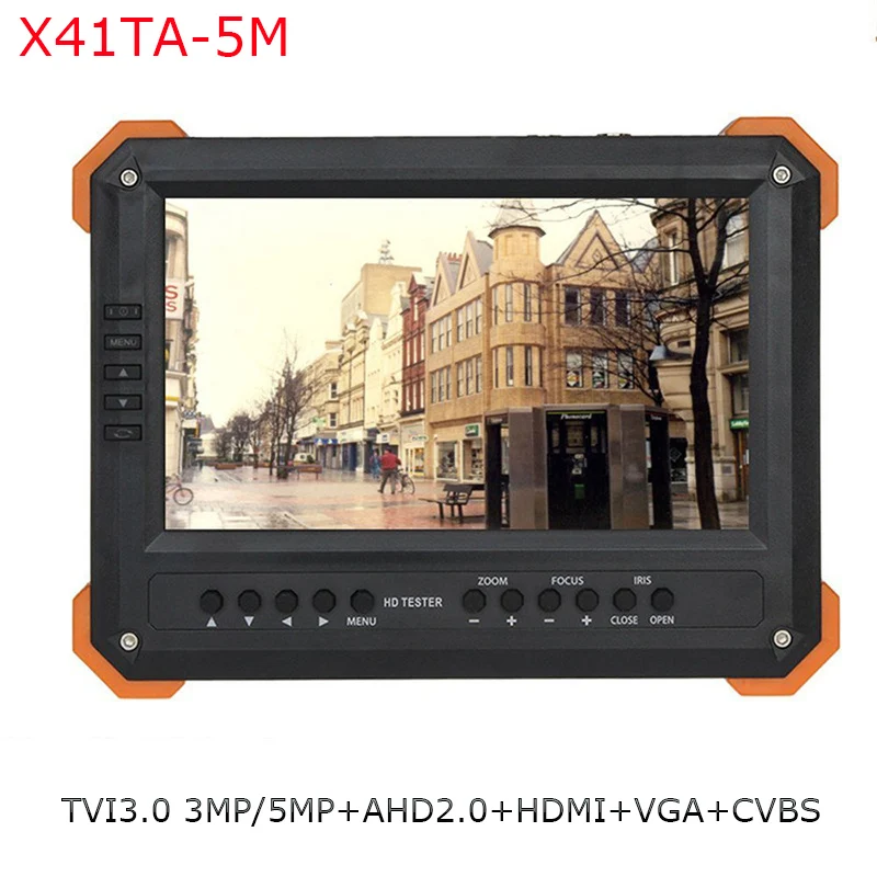 

kaycube X41TA-5M 7"TFT LCD HD-TVI3.0+AHD2.0+HDMI+VGA+CVBS Camera Video Monitor Tester HD-AHD 2.0 HD-TVI 3.0 12V 2A Output Test