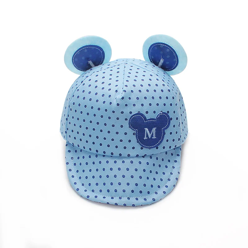 New Baby Caps Mouse Cotton Girls Boys Cap M Baseball Sun Hat With Ear Spring Summer Baby Hats For Boy Girl 2017 Baby Accessories (9)
