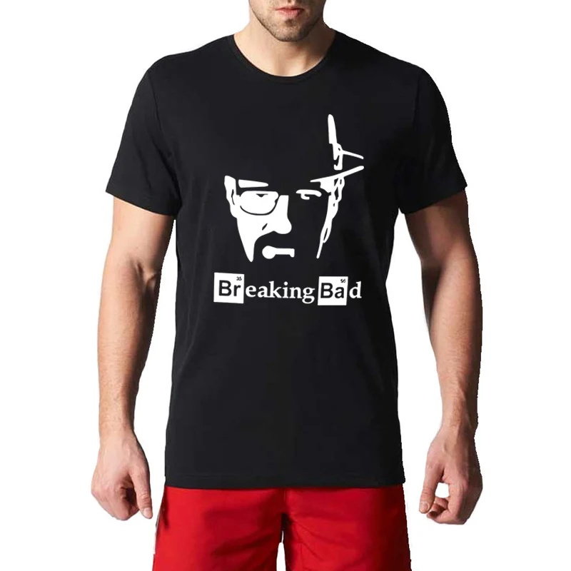 Новый Breaking Bad футболки Мужчины Гейзенберг футболка Уолтер белые мужские