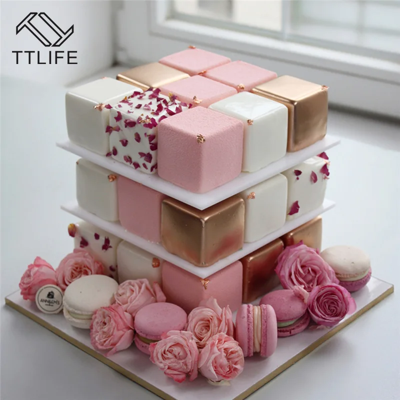 

TTLIFE Creative Kitchen Baking Mousse Moulds Eclipse Round Shaped One Set Flat Top and Rounded Sides Silicone Mold Cake Molds
