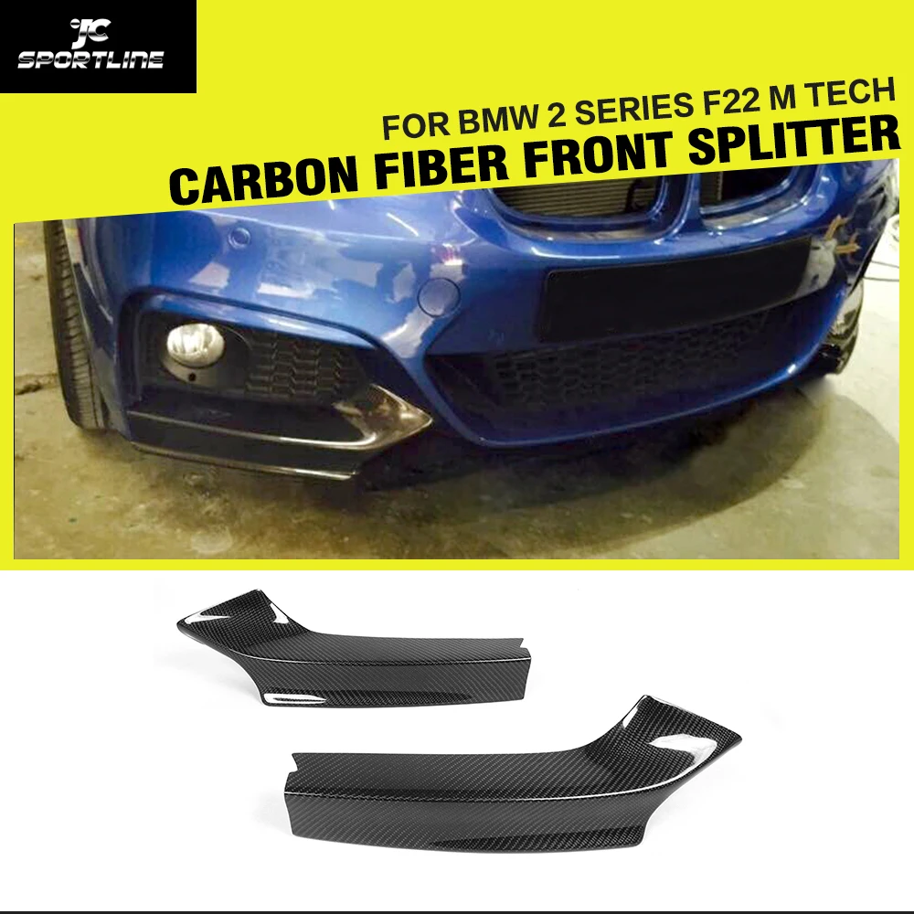 

For BMW 2 Series M235i M240i F22 M Sport Front Bumper Splitter Lip Apron Flaps Coupe Convertible 2014 - 2017 2PCS Carbon Fiber