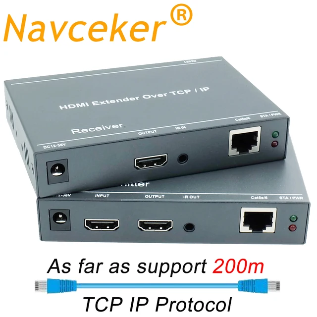 $US $36.40  2020 ZY-DT209 RJ45 HDMI Extender IP Over UTP/STP CAT5 CAT5e CAT6 Extensor HDMI With IR LAN Network 