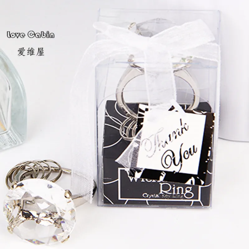 Подарок на свадьбу, брелок в форме бриллиантового кольца, аксессуары для ключей, свадебные сувениры и подарок для гостей, свадебные сувениры, 50 шт
